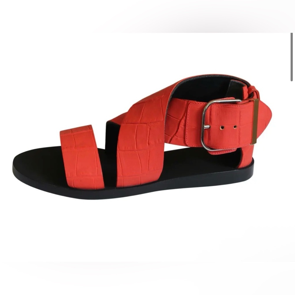 Balenciaga Vibrant Red Leather Sandals